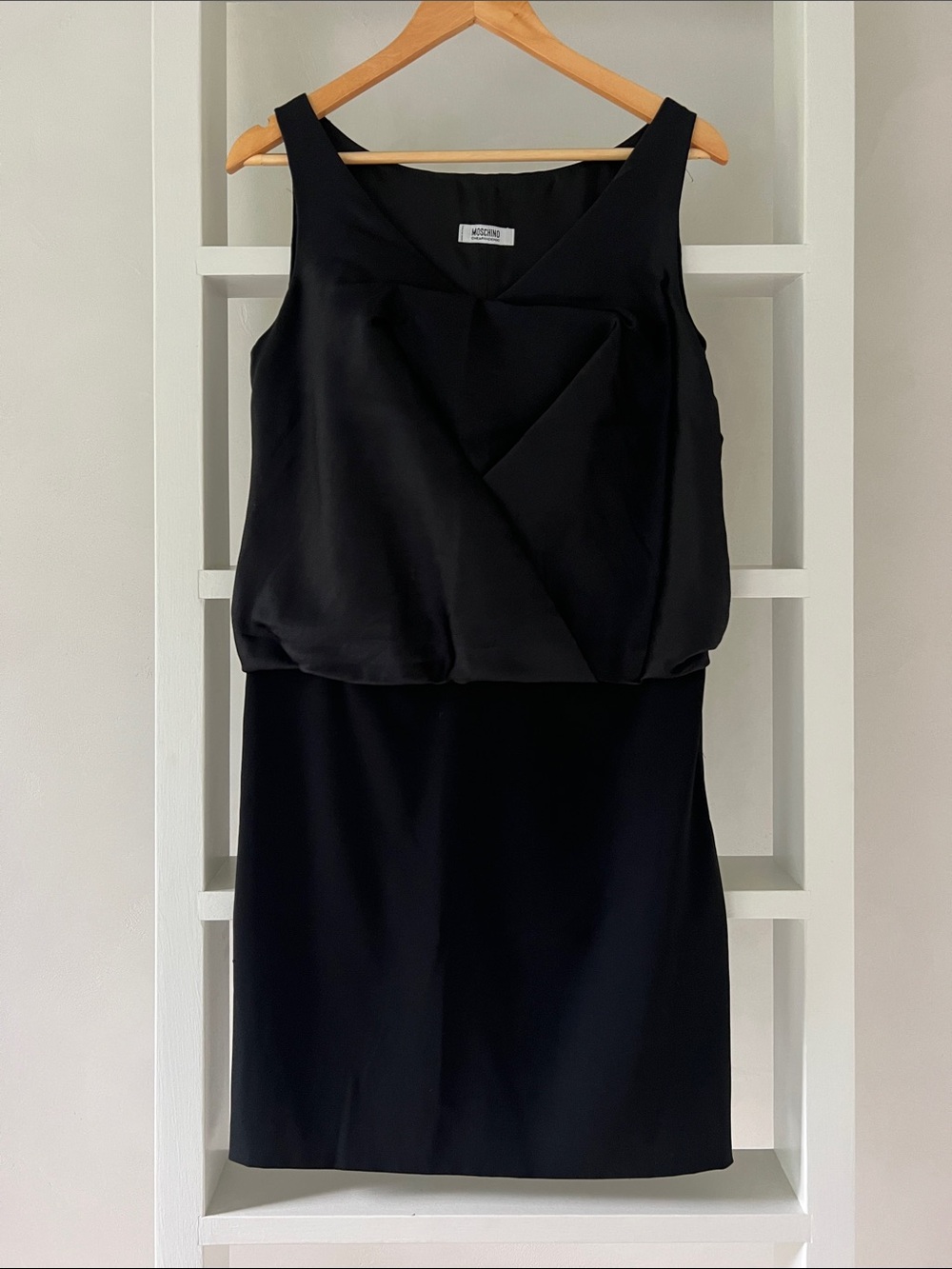 Moschino Cheap and Chic black silk sheath dress